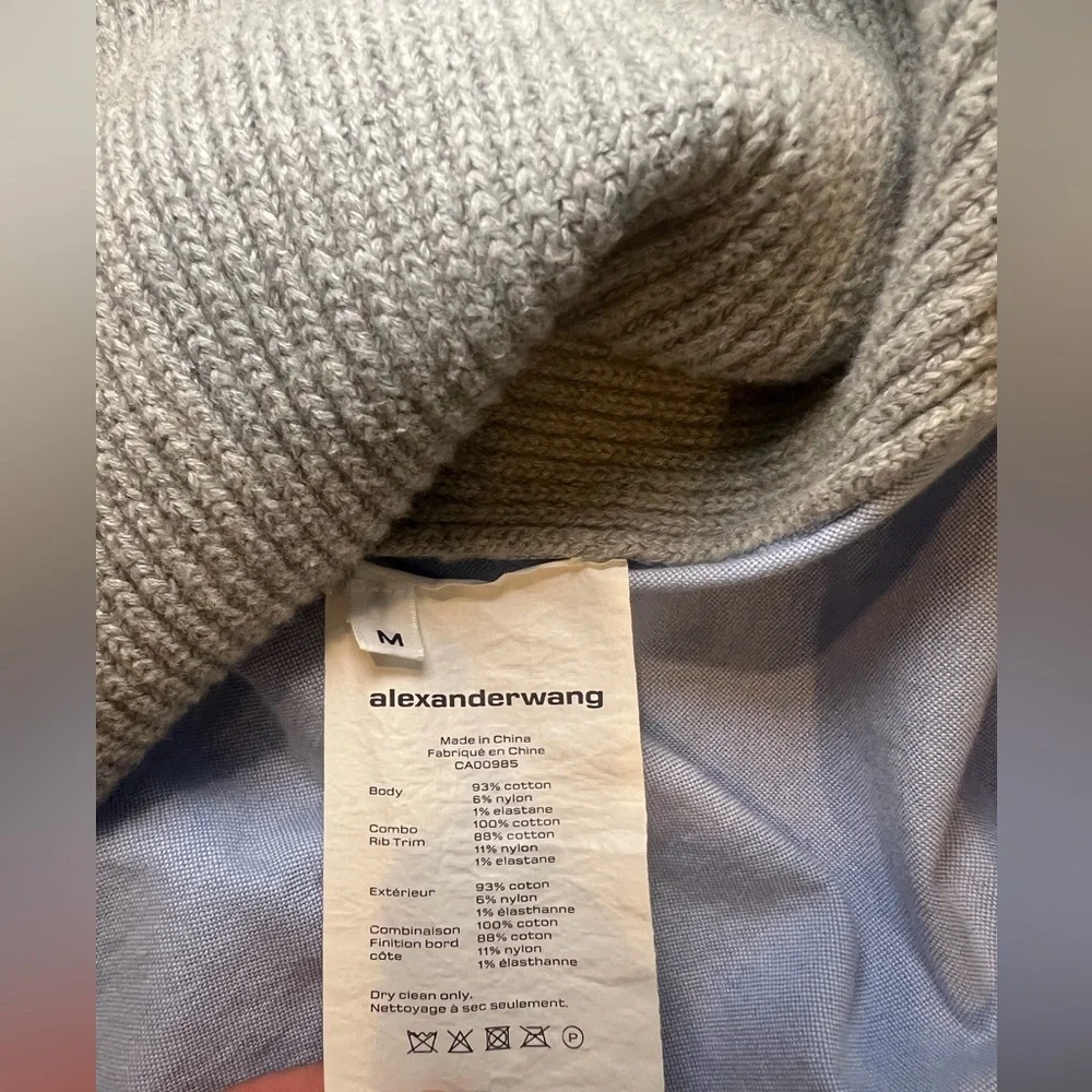 Alexander Wang Light Gray V-Neck Sweater - Picture 4 of 7